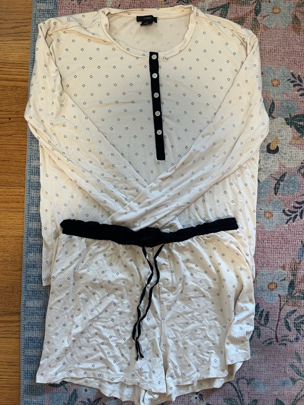 J. Crew Eco Dreamiest Henley Short Set in Tiny Diamonds